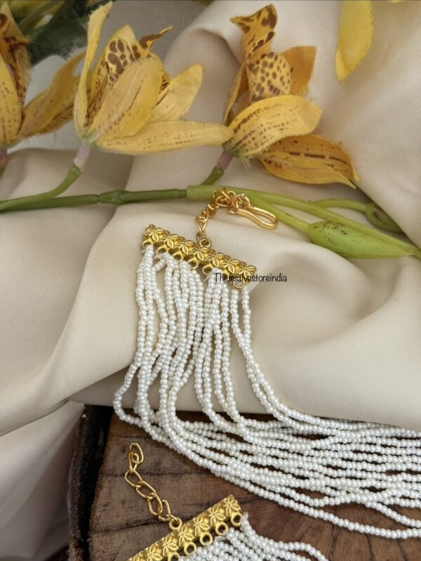 14 layer pearls ear chain | maatil | Bridal | Champasaralu