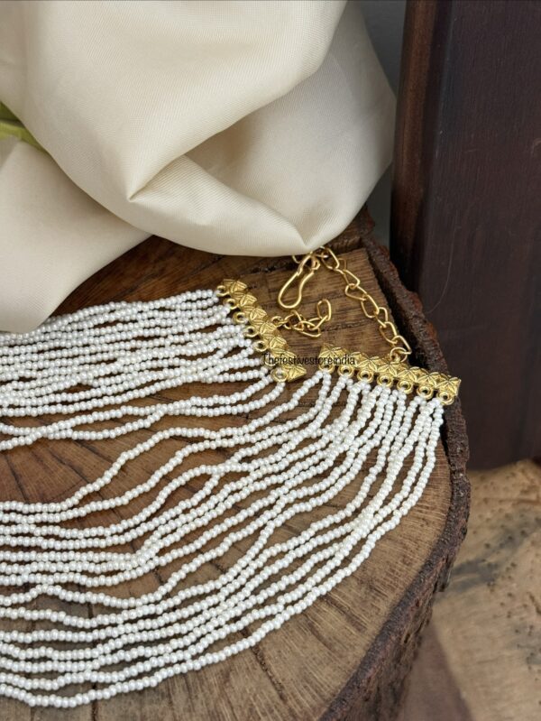 14 layer pearls ear chain | maatil | Bridal | Champasaralu