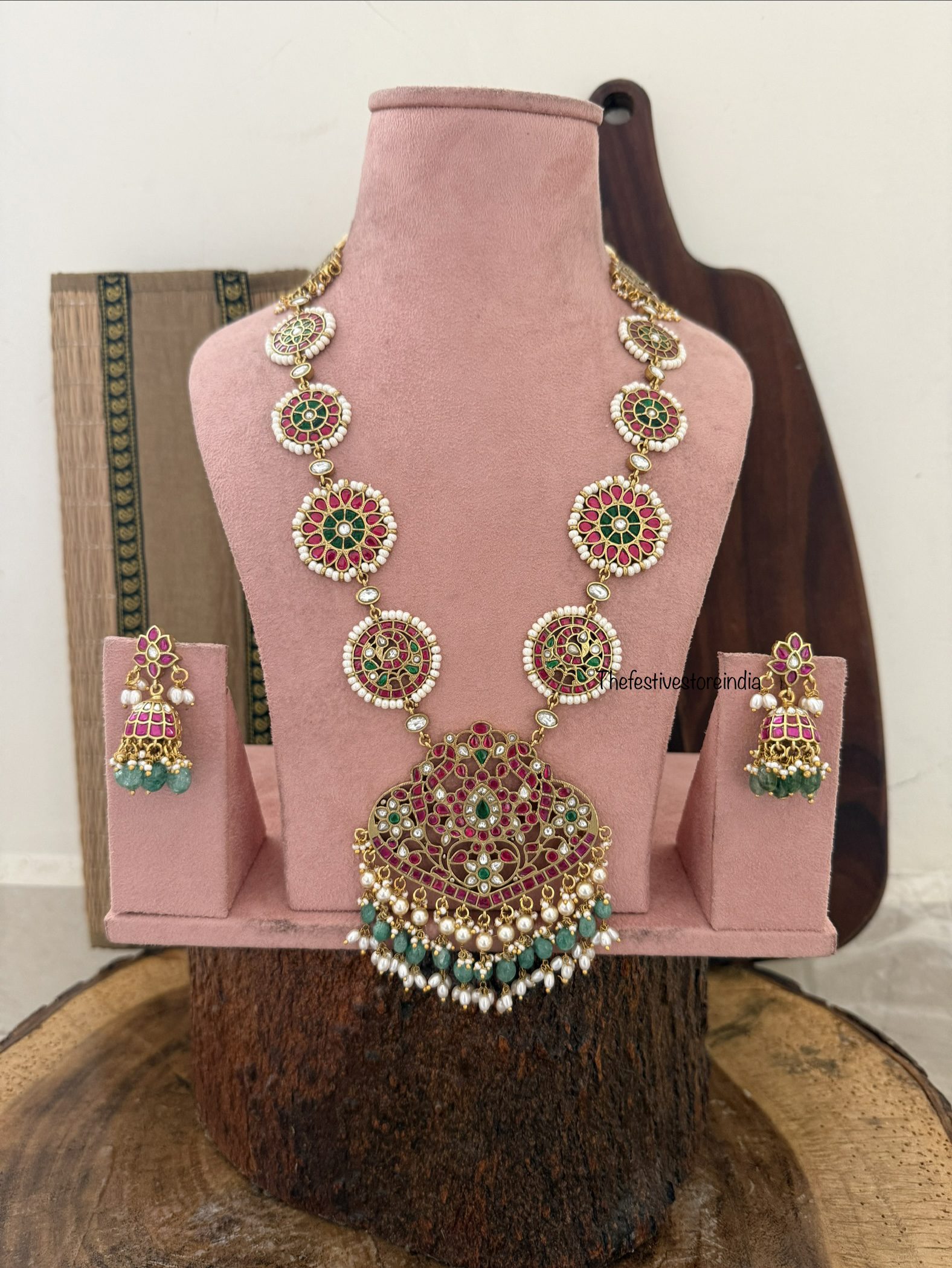 Jadau non idol classic haaram set | Bridal | 45-46cms