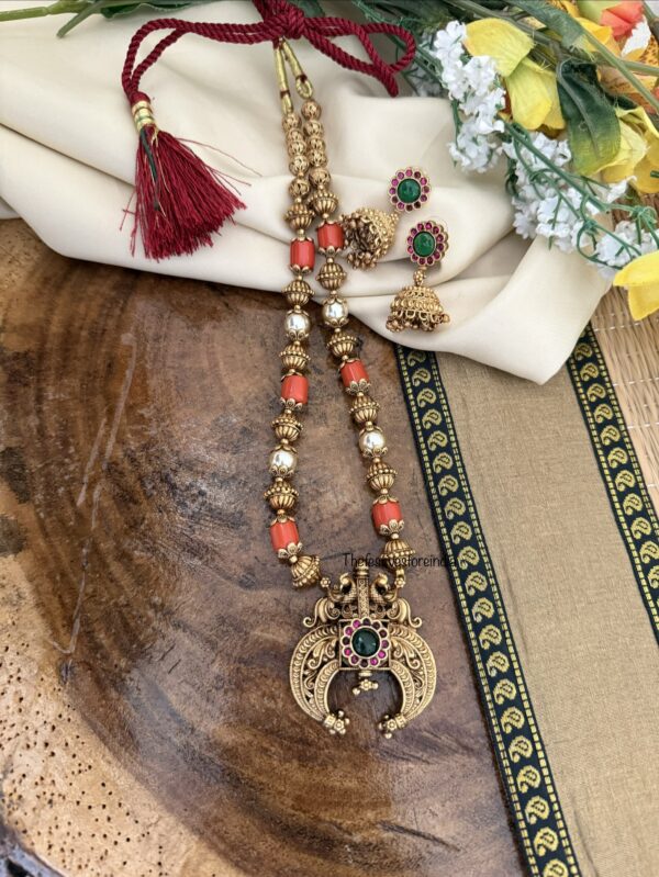 Coral haaram set | 46cms | Haara