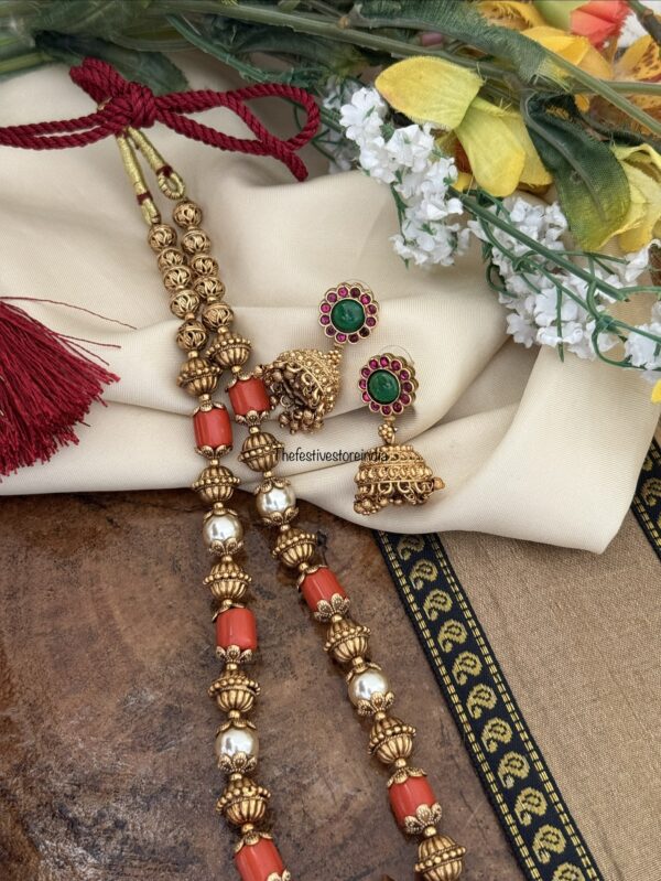 Coral haaram set | 46cms | Haara