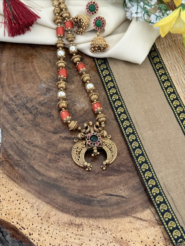 Coral haaram set | 46cms | Haara