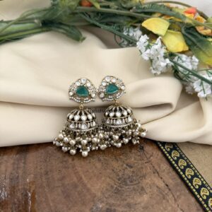 Moissanite stone Victorian jhumkas | Bridal | Wedding
