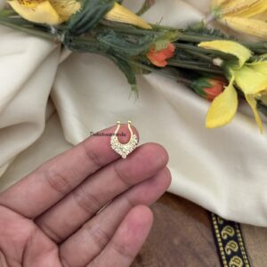 Gold polish all diamonds designer Septum ring | Muhurtham accessory
