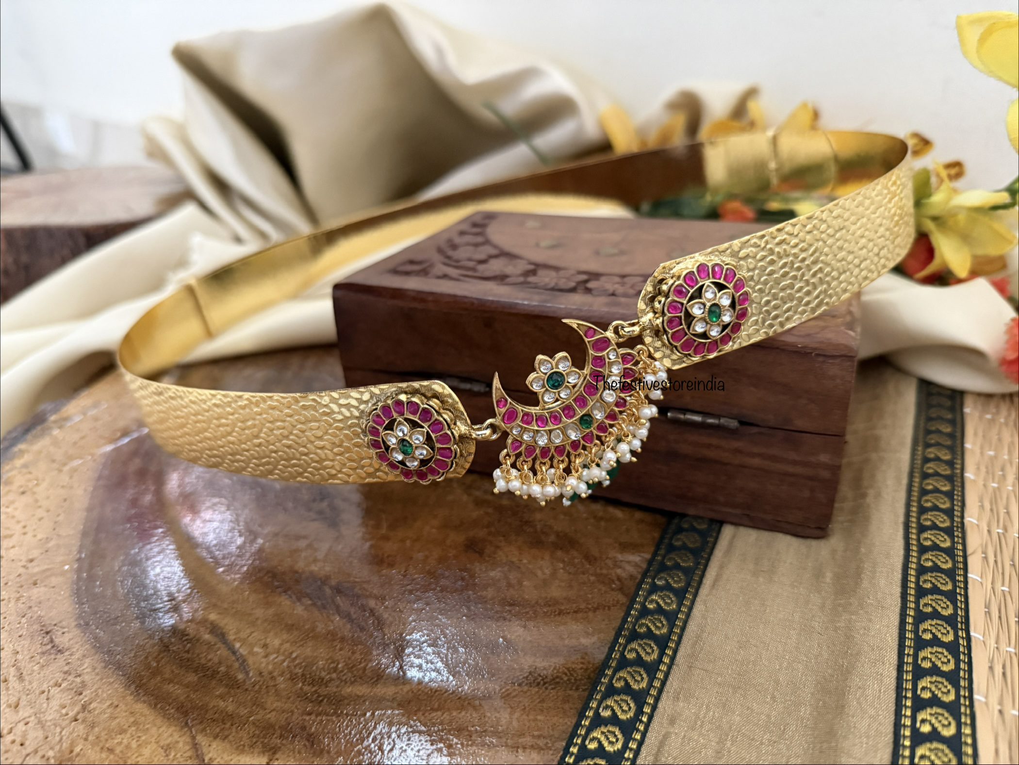 Jadau stones chand mopp Hipbelt | Bridal | Bridesmaid | Premium