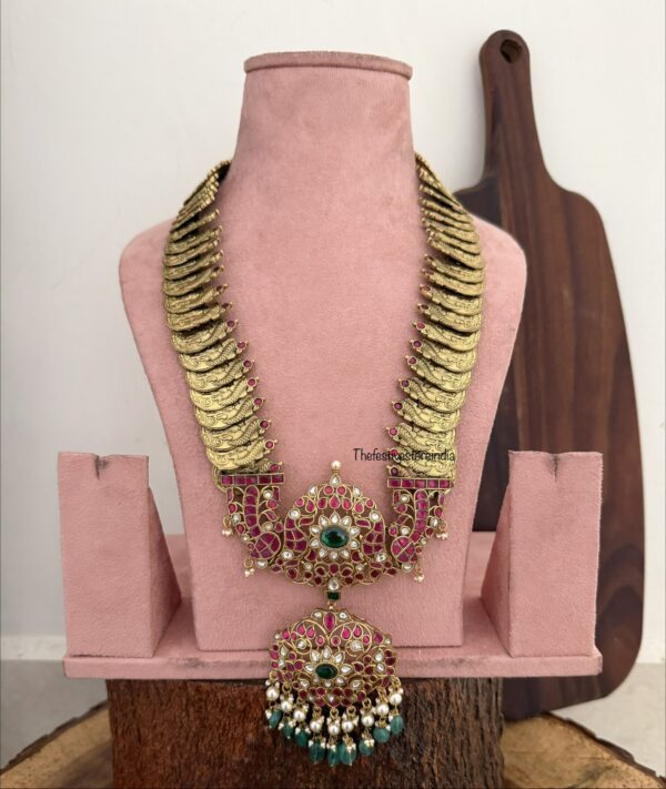 50cms Traditional kaasu with big pendant haaram | haara | Bridal
