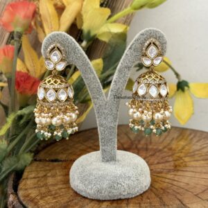 Moissanite mint drops jhumkas | Bridal | Wedding