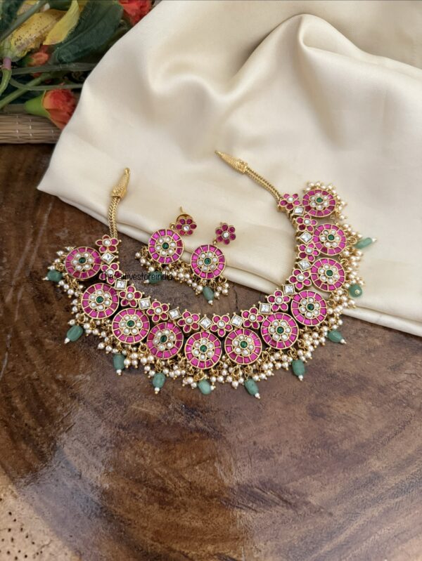 Jadau non idol classic Bottu necklace set | Bridal