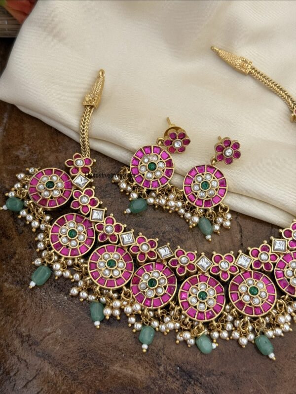 Jadau non idol classic Bottu necklace set | Bridal