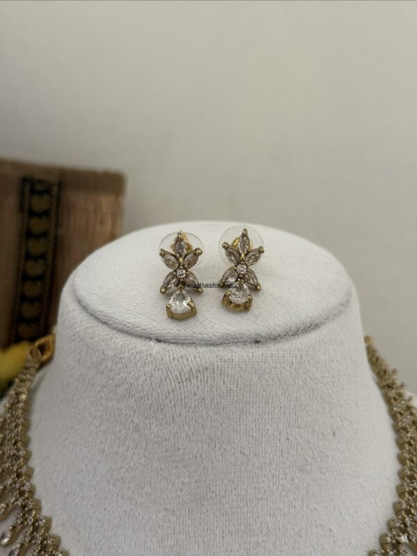 All white CZ diamonds necklace set | Minimalist