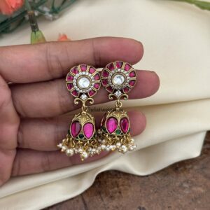 Jadau kemp jhumkas