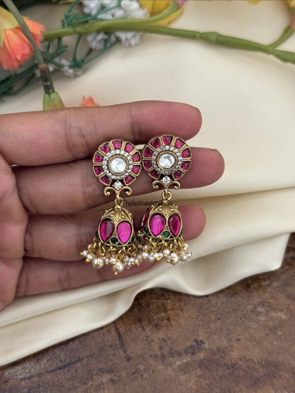 Jadau kemp jhumkas