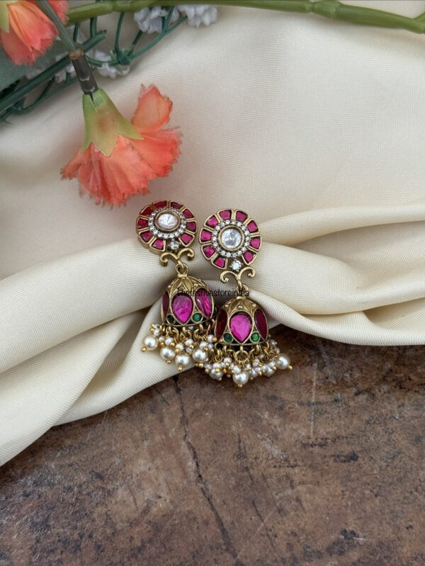 Jadau kemp jhumkas