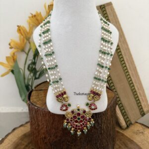 Jadau Mid length pendant haaram | 40cms | Haara