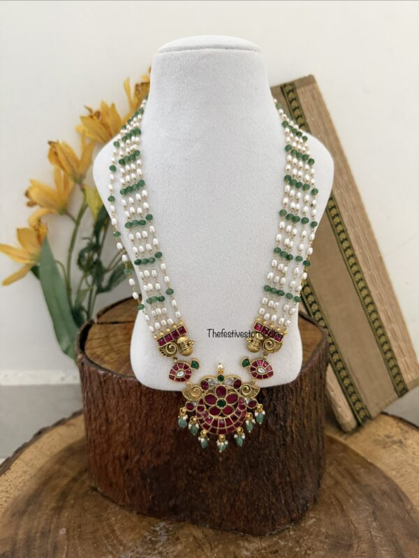 Jadau Mid length pendant haaram | 40cms | Haara