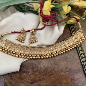 Maharashtrian all gold Thushi choker set | Vajratik | Flexible