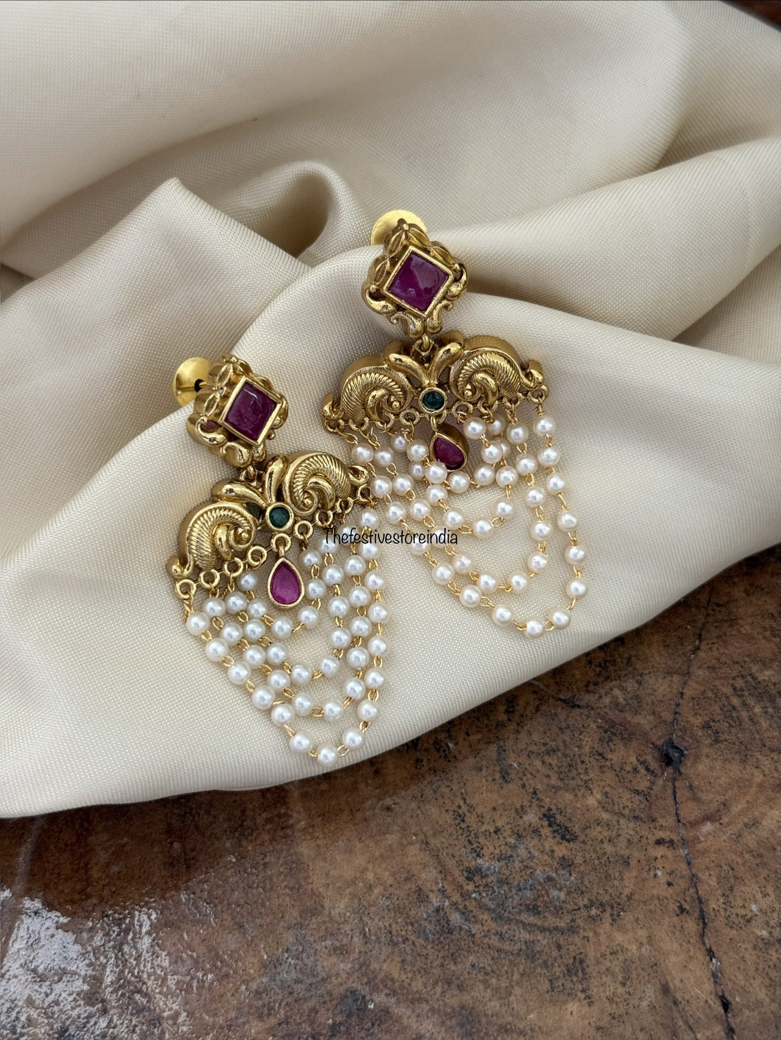 Trending pearl drops earrings