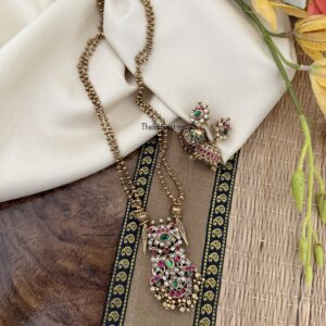 Jadau look 42cms pendant chain with jhumka