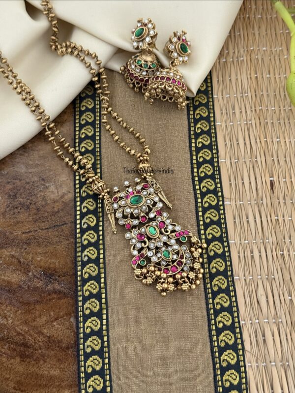 Jadau look 42cms pendant chain with jhumka
