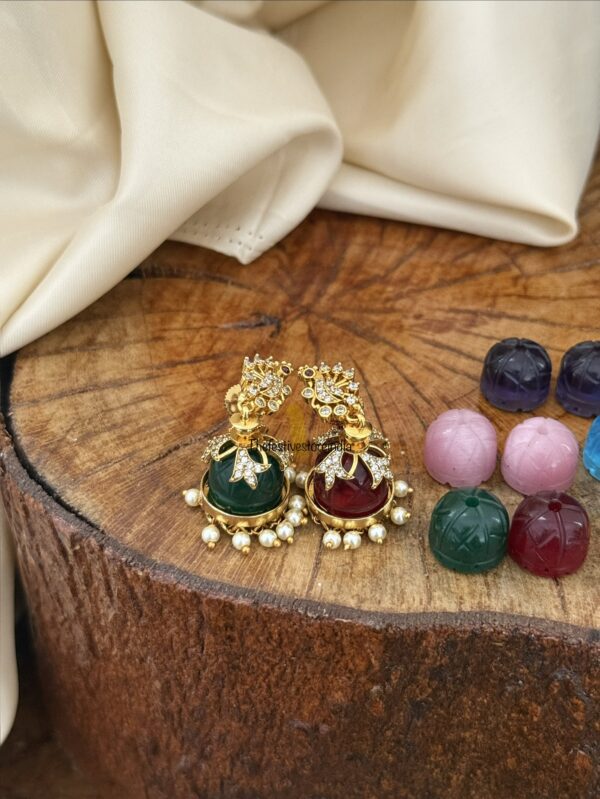 6 in 1 changeable stone jhumka | Trending