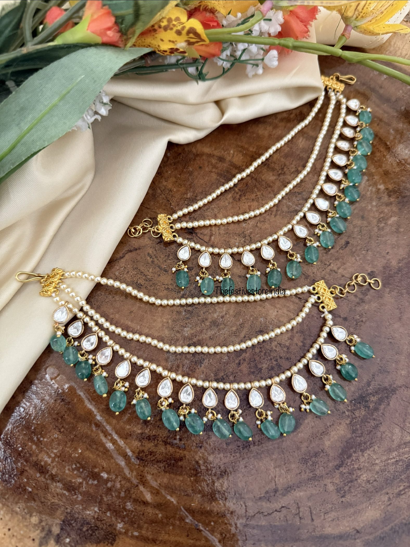 Moissanite 3 layer maati | ear chain | Maatilu | Champaswaralu