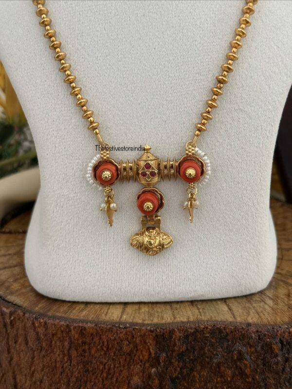 Coral maala set - 47cms