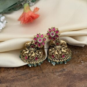 Jadau floral jhumkas