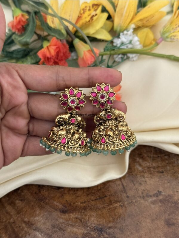 Jadau floral jhumkas
