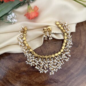 Premium rice pearls necklace set