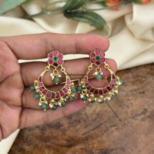 Jadau floral chandbaali | Simple