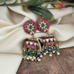 Jadau bridal bottu jhumkas | screwback | Grand