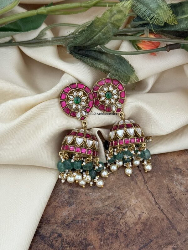 Jadau bridal bottu jhumkas | screwback | Grand