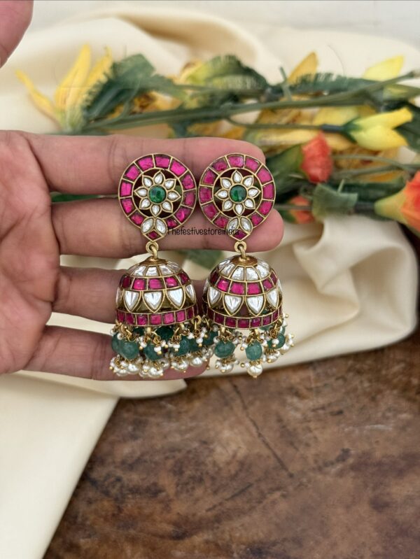 Jadau bridal bottu jhumkas | screwback | Grand
