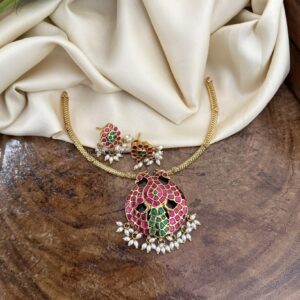 Jadau Gandaberunda pendant hasli set