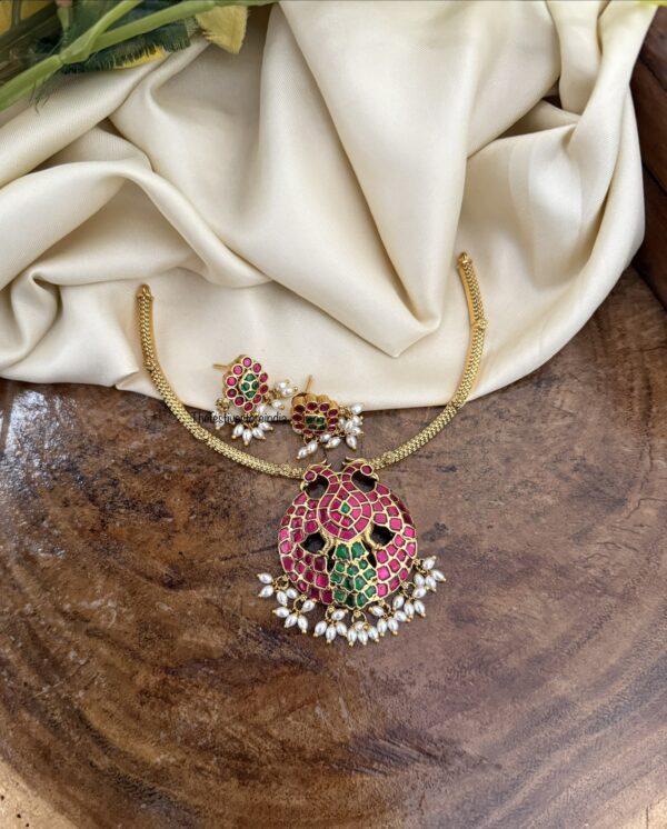 Jadau Gandaberunda pendant hasli set