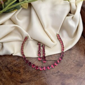 Simple all ruby necklace set | Minimal
