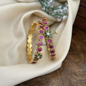Set of 2 Jadau floral kada | Openable