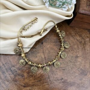 Antique carved Lakshmi bottu necklace