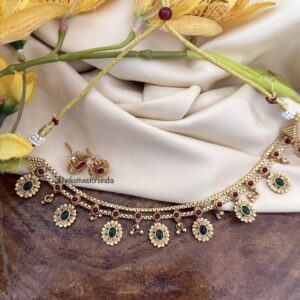 Budgeted matte gunghroo drops choker set