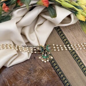 Jadau pearls chand choker | Green