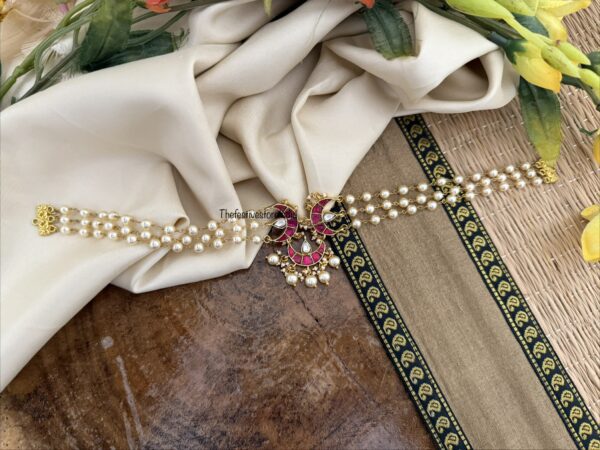 Jadau pearls chand choker | Red