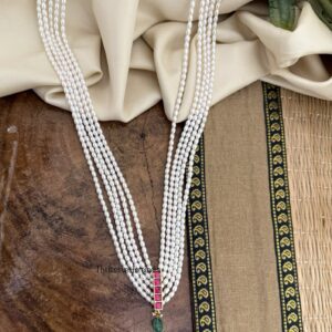 Unisex Jadau 40cms pearls pendant chain
