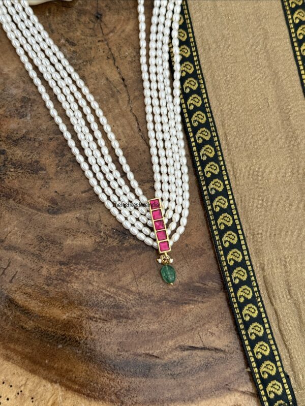 Unisex Jadau 40cms pearls pendant chain