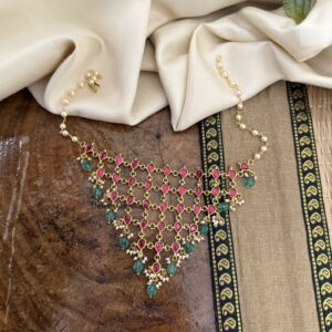 Unique Jadau non idol green drops choker