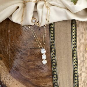 40cms 2 layer Kundan drop necklace set