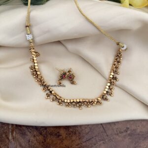 Ashtapatti gold drops necklace set