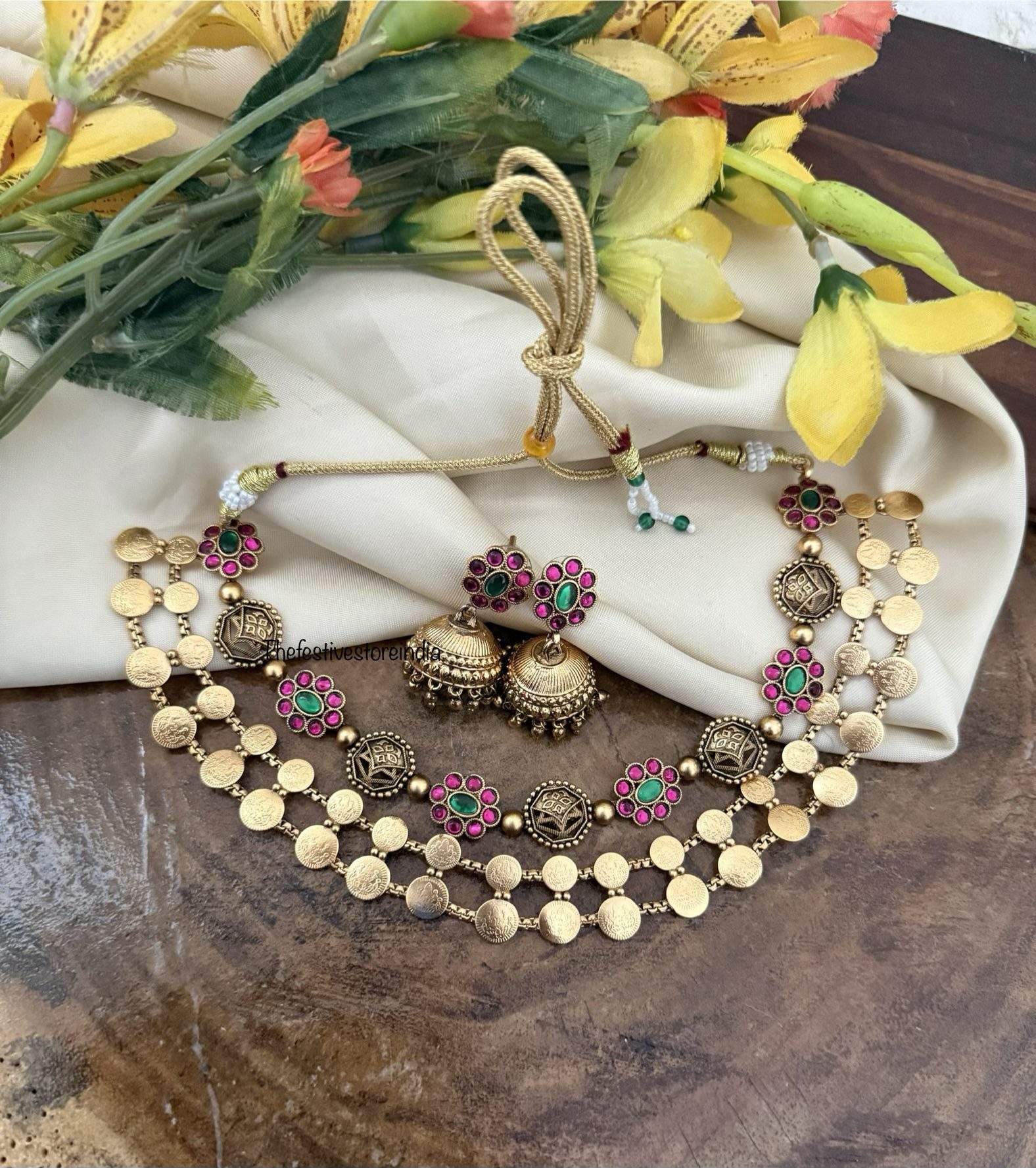 2 layer kemp kaasu necklace set