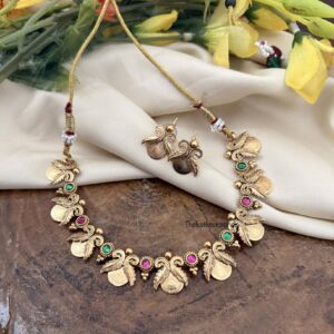 Designer lakshmi coin kaasu necklace set