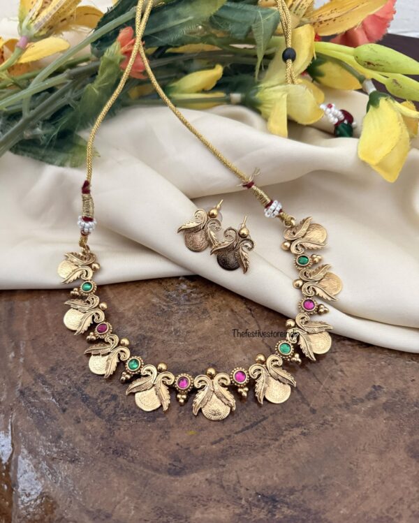 Designer lakshmi coin kaasu necklace set