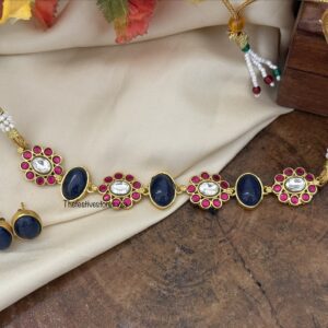 Purple and kemp Jadau choker set